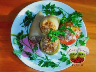 как приготовить фаршированный перец перцы фаршированные мясом и рисом